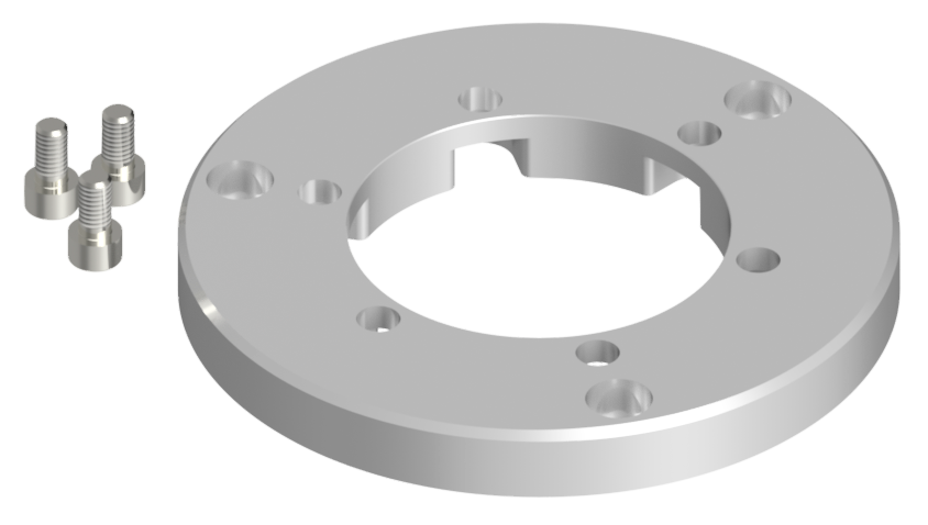 Circular baseplate, Alu incl. 3 pcs. M6x14 Screw Circular baseplate, Alu incl. 3 pcs. M6x14 Screw
